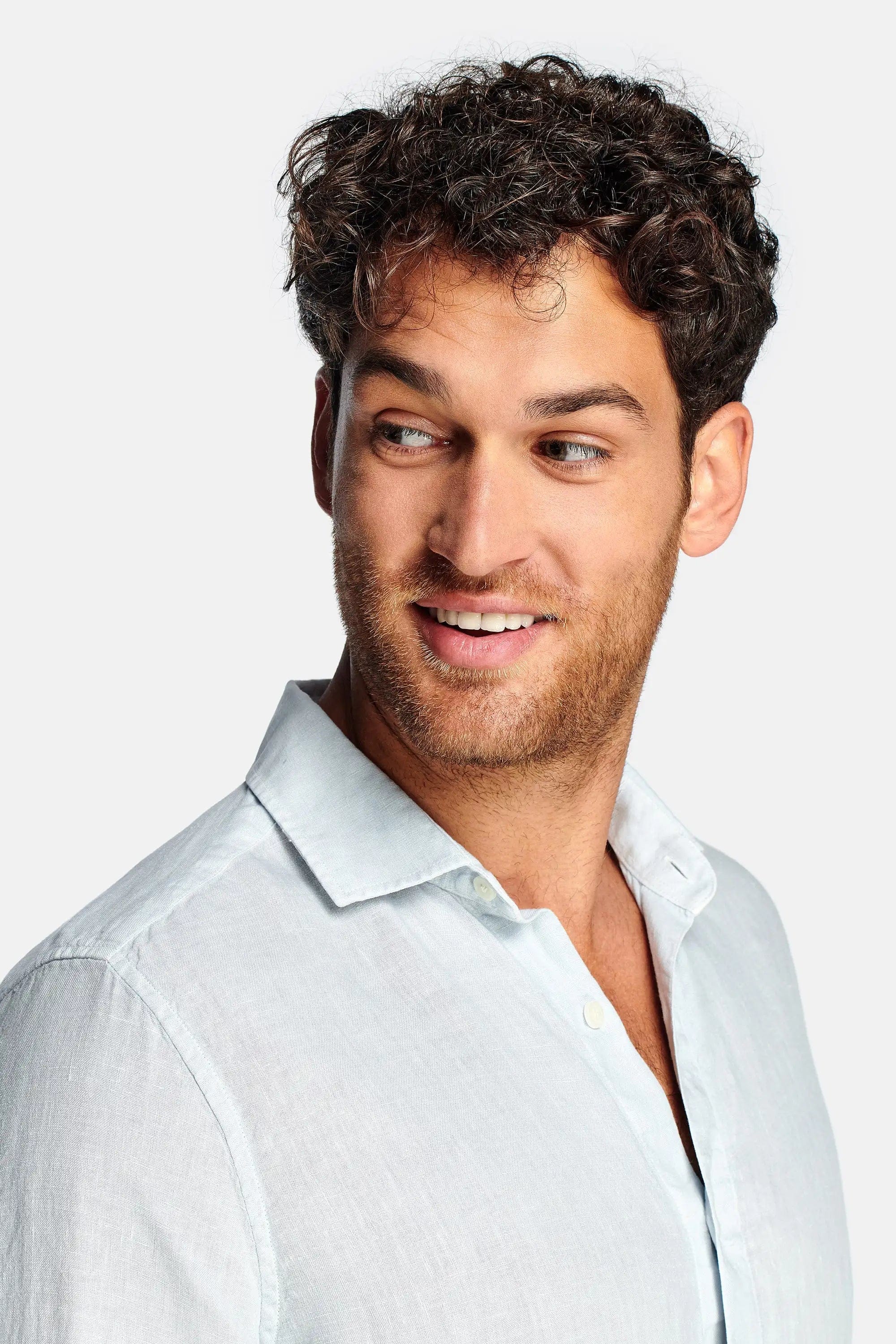 Paris- Chemise en lin bleu clair